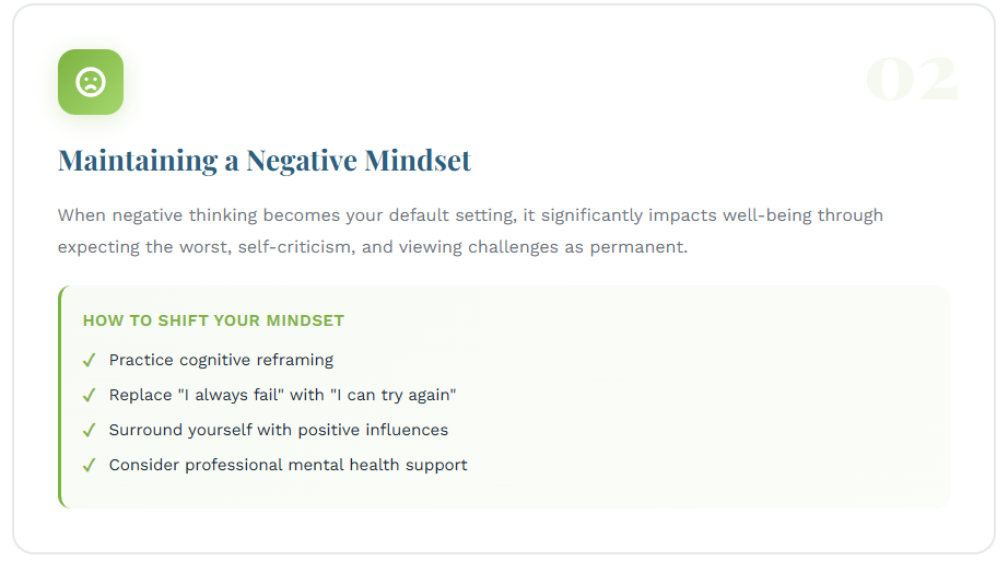 Maintaining a Negative Mindset